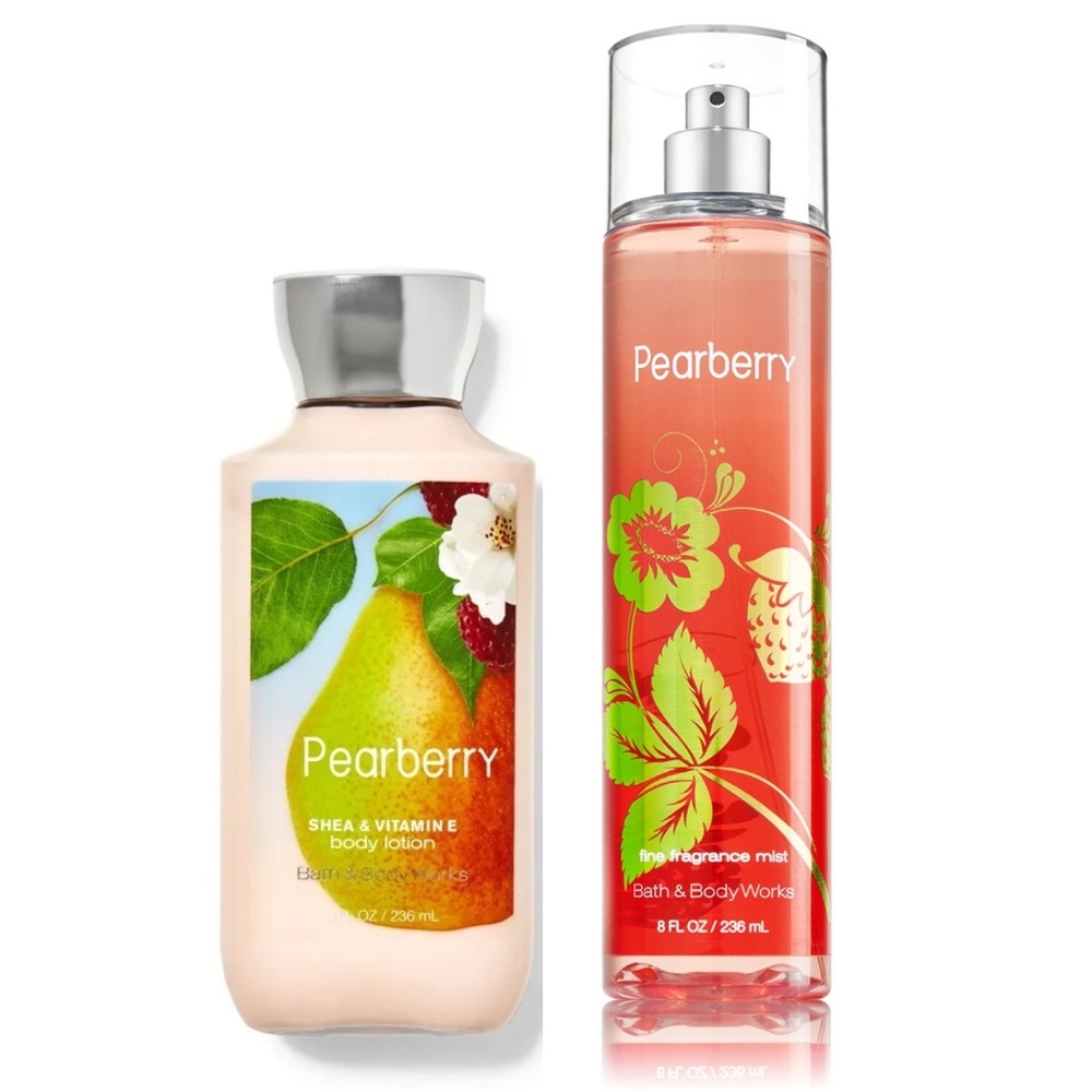 Bath & Body Works BBW Pearberry Body Spray & Lotion Set 2 pcs full sz NEW